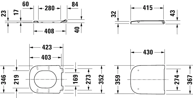 Крышка-сиденье Duravit Happy D.2 0064590000 с микролифтом Sancos — Оригинал