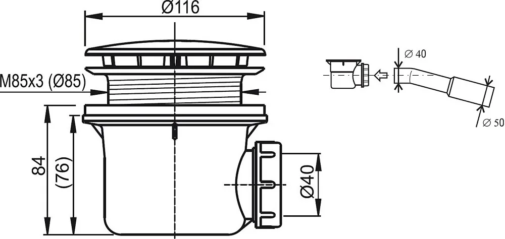 Сифон для поддона Ravak Standard 90 хром Sancos — официальный сайт