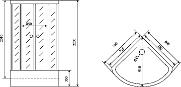 Душевая кабина Timo Standart T-6680SF Silver Fabric