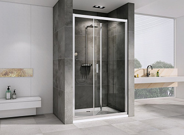 Душевая дверь в нишу Abber Sonnenstrand AG07090 90 см, профиль хром, стекло прозрачное