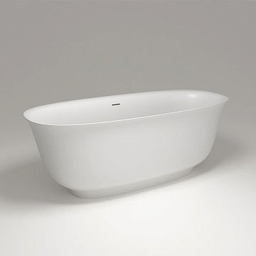 Ванна из искусственного камня Plumberia Selection Seta 170x75 см, отдельностоящая, матовая белая, ов