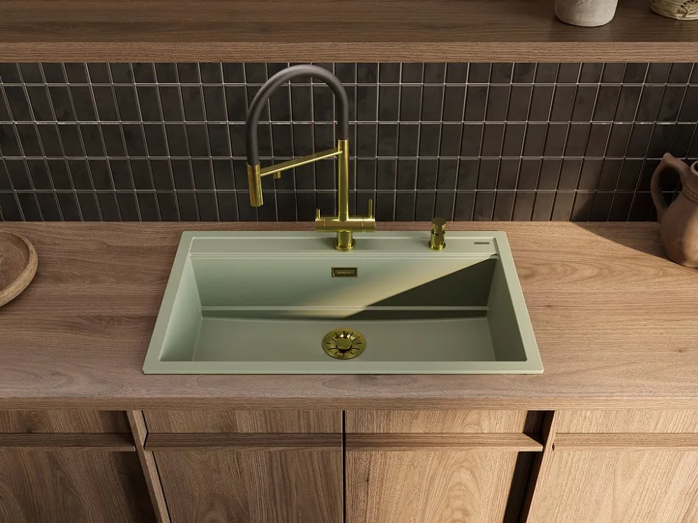 Мойка кухонная Omoikiri Kitagawa 86-LB-WG wind green Sancos — официальный сайт