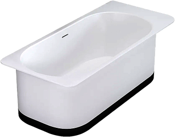 Ванна из искусственного камня Salini Ninfea S-Stone 180x80 см, отдельностоящая, матовая белая, со сл