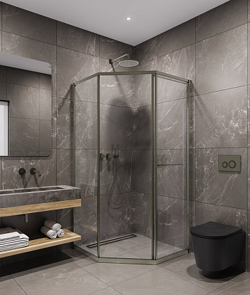 Душевой уголок Timo TTSS-100/13C-8R 100x100 см, профиль никель, стекло прозрачное