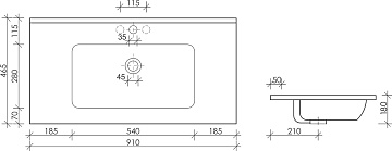 Мебельная раковина Ceramicanova Element CN7002 90