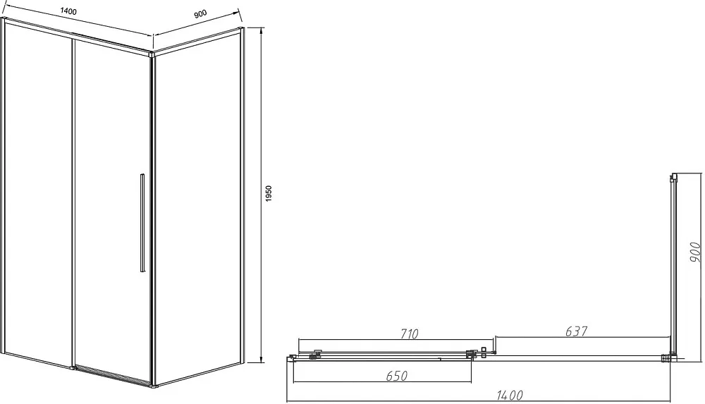Душевой уголок Vincea Slim-N VSR-4SN9014CL 140х90 см, профиль хром Sancos — официальный сайт