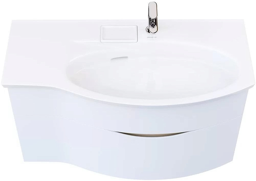 Тумба под раковину без столешницы KERAMA MARAZZI Riva 100, правая подвесная, белая матовая