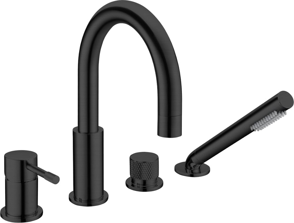 Смеситель на борт ванны Boheme Uno 460-B, black