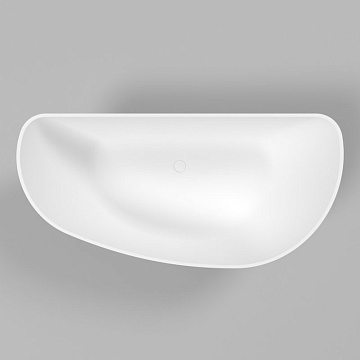 Ванна из искусственного камня WHITECROSS Topaz 170x80 см, отдельностоящая, матовая белая, асимметрич