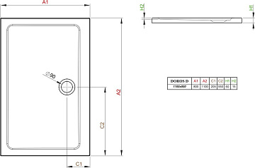 Поддон для душа Radaway Doros D 80x110 с сифоном
