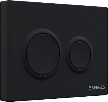 Система инсталляции для унитазов Berges Novum O5, с кнопкой смыва, черная soft touch