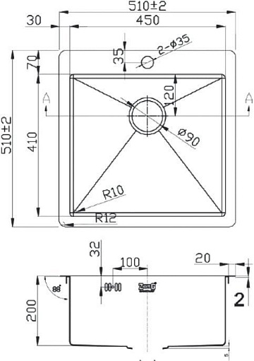 Мойка кухонная Zorg Light ZL R 510510 GRAFIT