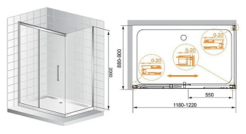 Душевой уголок Cezares Premier Soft W AH1 120/90 C Cr IV