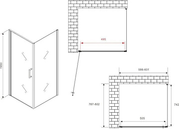Душевой уголок Abber Sonnenstrand AG04060M-S80M 80x60, профиль хром, стекло матовое