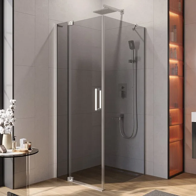 Душевой уголок Cezares Slider AH 1 90-70/80 Grigio Cr профиль хром, стекло серое Sancos — Оригинал