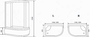 Душевая кабина Timo Comfort T-8820LF Fabric Glass с высоким поддоном, с сиденьем