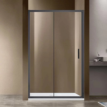 Душевая дверь в нишу Vincea Garda VDS-1G140CLGM 140 см, профиль вороненая сталь, стекло прозрачное