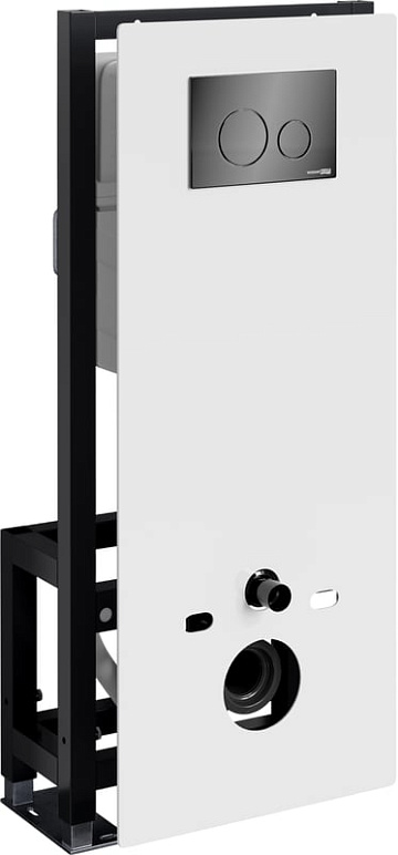 Система инсталляции для унитазов Wasserkraft Glan 66TLT.010.ME.WH.PB02, с кнопкой смыва черной