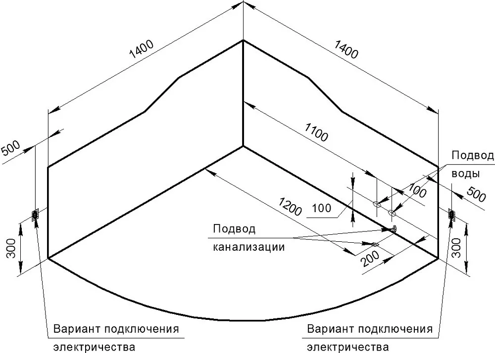Акриловая ванна Radomir Сорренто 2 1-01-0-0-1-038 140x140 см, угловая, пристенная, белая, четверть к Sancos — официальный сайт