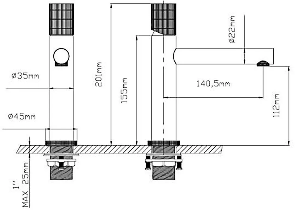 Смеситель для раковины Vincea Groove VBF-4G1BG4 брашированное золото Sancos — официальный сайт