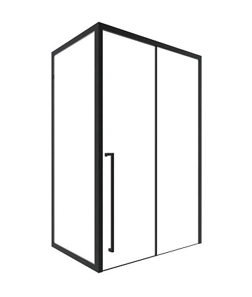 Душевой уголок Timo TDSS-130/03C-8L + TSS-900/03C-8 130x90 см, профиль черный, стекло прозрачное