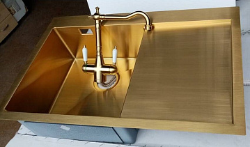 Смеситель для кухни Seaman Visconti SSL-7517-LG light gold
