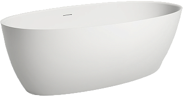 Ванна из искусственного камня Salini Alda 180x90 см, отдельностоящая, матовая белая, овальная, со сл