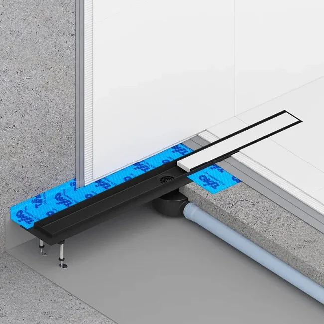 Душевой трап (лоток) Timo Drain Systems DS230209/03 900 двусторонняя панель plate под плитку, черный Sancos — Оригинал