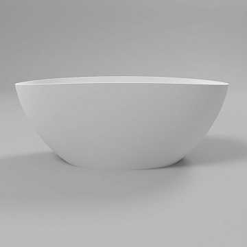 Ванна из искусственного камня WHITECROSS Onyx A 160x75 см, отдельностоящая, матовая белая, овальная,