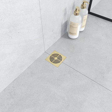 Душевой трап Boheme Smart Design 10x10 см, золото