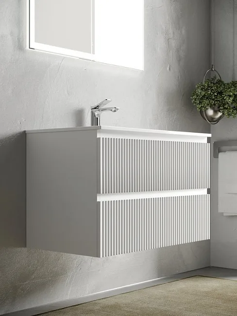 Тумба под раковину Sancos Snob R 100 подвесная Bianco (белый), SNR100W Sancos — Оригинал