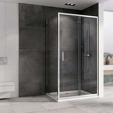 Душевой уголок Abber Schwarzer Diamant AG301005-S805 100x80, профиль хром, стекло прозрачное