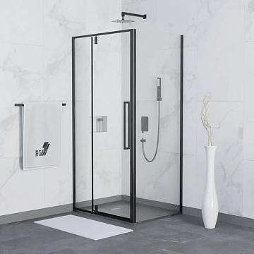 Душевой уголок RGW Stilvoll SV-03B+100 см (99-102)x100x200 профиль черный матовый, стекло прозрачное