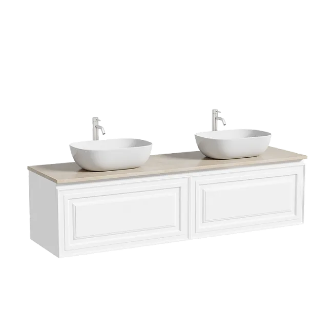 Тумба с раковиной Sancos Very 160 bianco, столешница бежевая TT160A2X, раковина CN6009 Sancos — Оригинал