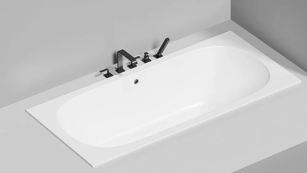 Ванна из искусственного камня Salini Ornella Axis S-Stone 190x90 см, встраиваемая, матовая белая, на Sancos — официальный сайт