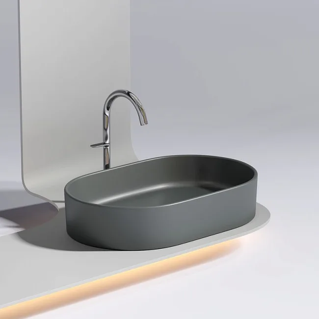 Накладная раковина Ceramicanova Element CN6048MDH темный антрацит матовая Sancos — Оригинал