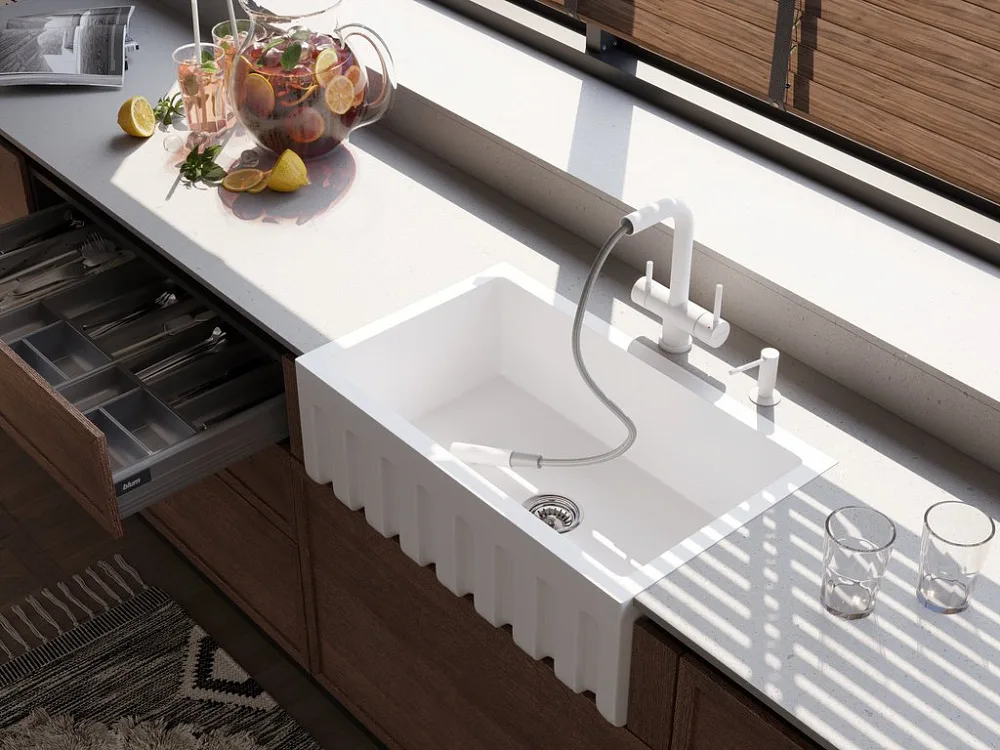 Смеситель для кухни Omoikiri Takamatsu-S PW pure white Sancos — официальный сайт