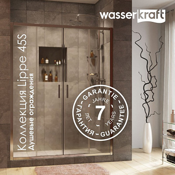 Душевая дверь в нишу Wasserkraft Lippe 45S45 160 см