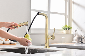 Смеситель для кухни Paulmark Neo Ne214419-G, золото