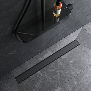 Душевой трап (лоток) AM.PM PrimeFlow Tile 80 см, черный матовый