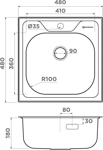 Мойка кухонная Omoikiri Saru 48-IN
