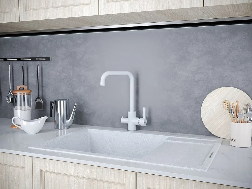 Смеситель для кухни Paulmark Logas Lo213021-310 серый Sancos — официальный сайт