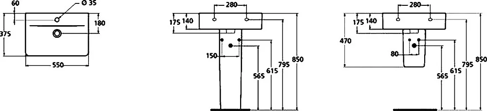 Раковина Ideal Standard Connect Cube E788601 55 см Sancos — официальный сайт