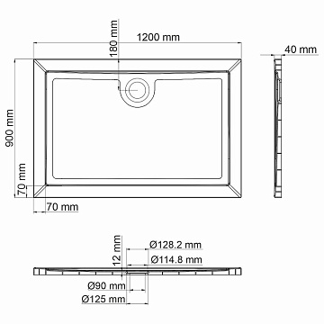 Поддон для душа Wasserkraft Salm 27T 120х90