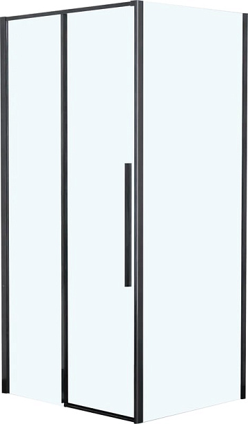 Душевой уголок RGW Stilvoll SV-12B+90 см (98,5-100)x90x195 профиль черный матовый, стекло прозрачное