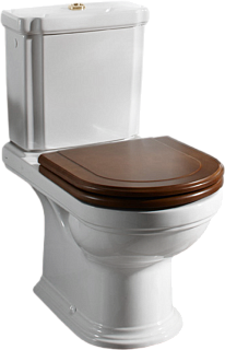 Унитаз-компакт напольный Villeroy & Boch Hommage 666210R1 772116R1 альпийский белый, орех