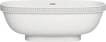 Ванна из искусственного камня Salini Greca Meander S-Stone 180x80 см, отдельностоящая, матовая белая