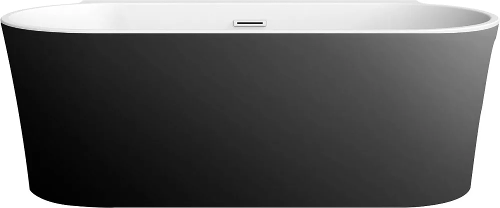 Акриловая ванна BelBagno BB409-1700-800-W/NM 170x80 см, отдельностоящая, черно-белая, овальная Sancos — официальный сайт