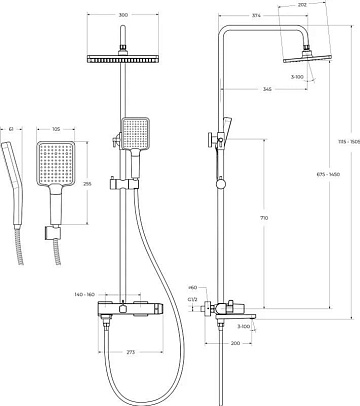 Душевая стойка BelBagno Ardente VSCM-CRM