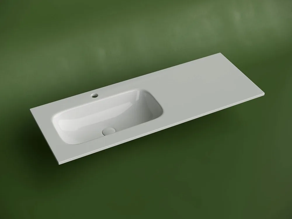 Мебельная раковина Ceramicanova Grace прямоугольная 121см с чашей слева и отверстием под смеситель C Sancos — официальный сайт